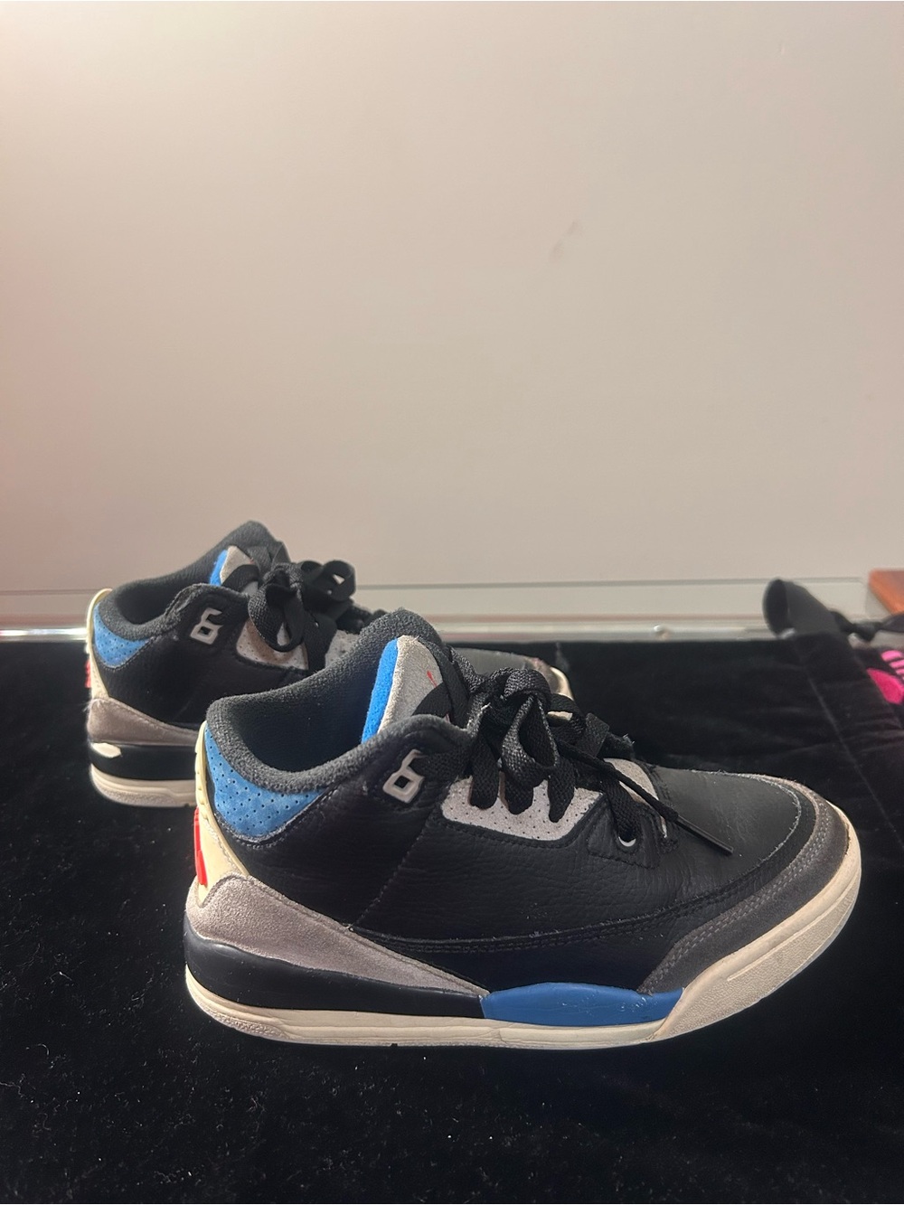 Jordan Kids Black and Blue Athletic Sneakers